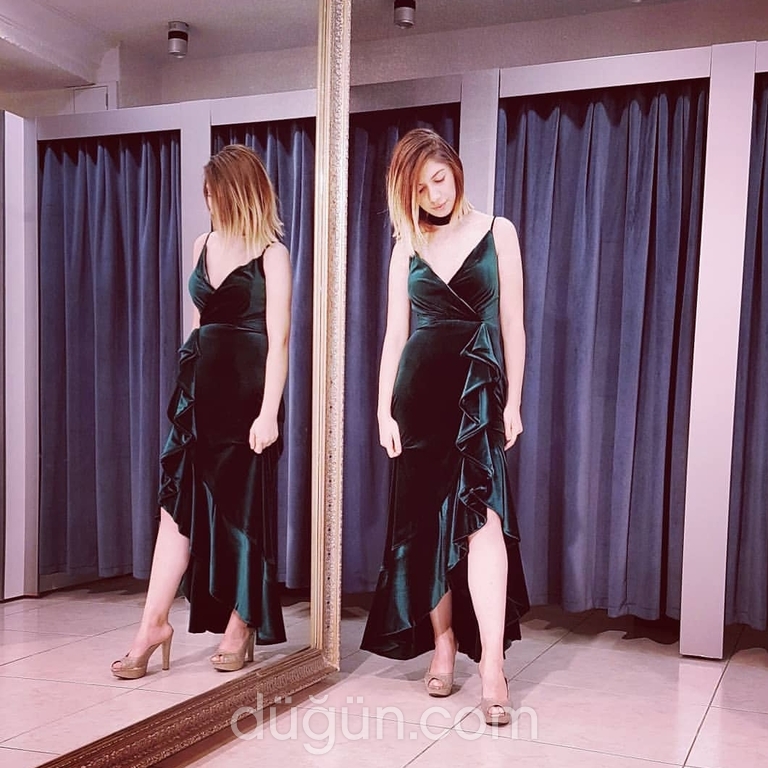 Yeşil Diz Altı Abiye Nişanlık