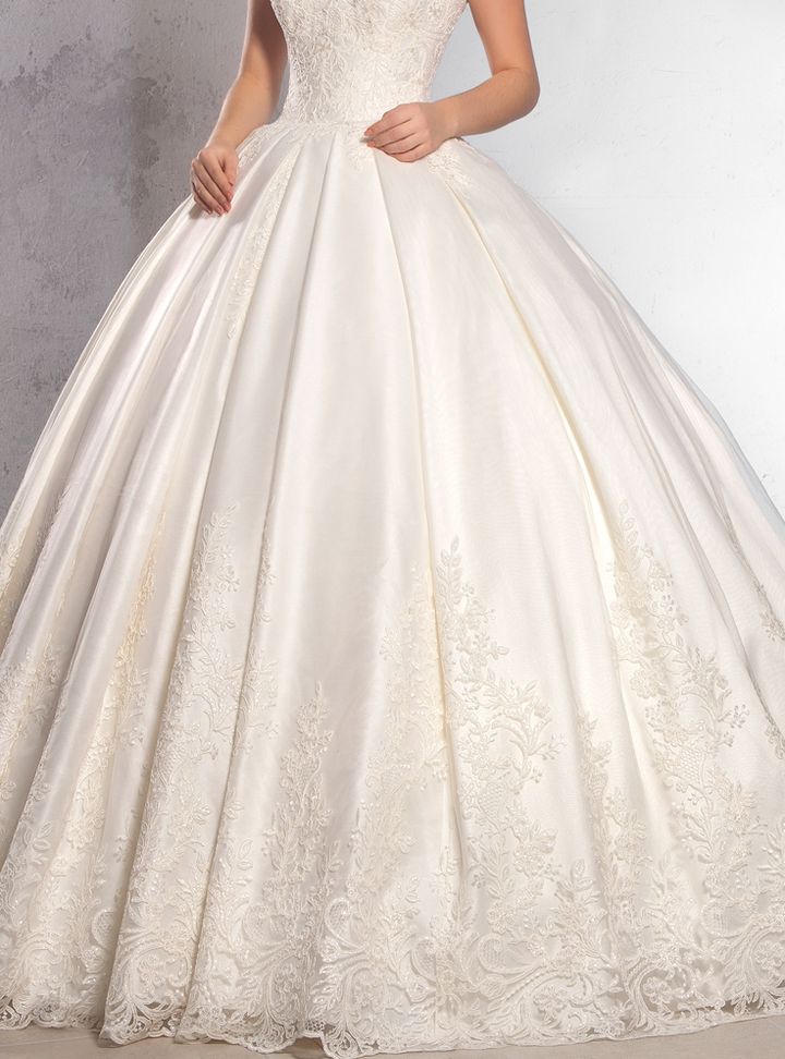 UGB170074  Prenses Kesim Straplez Romantik Gelinlik