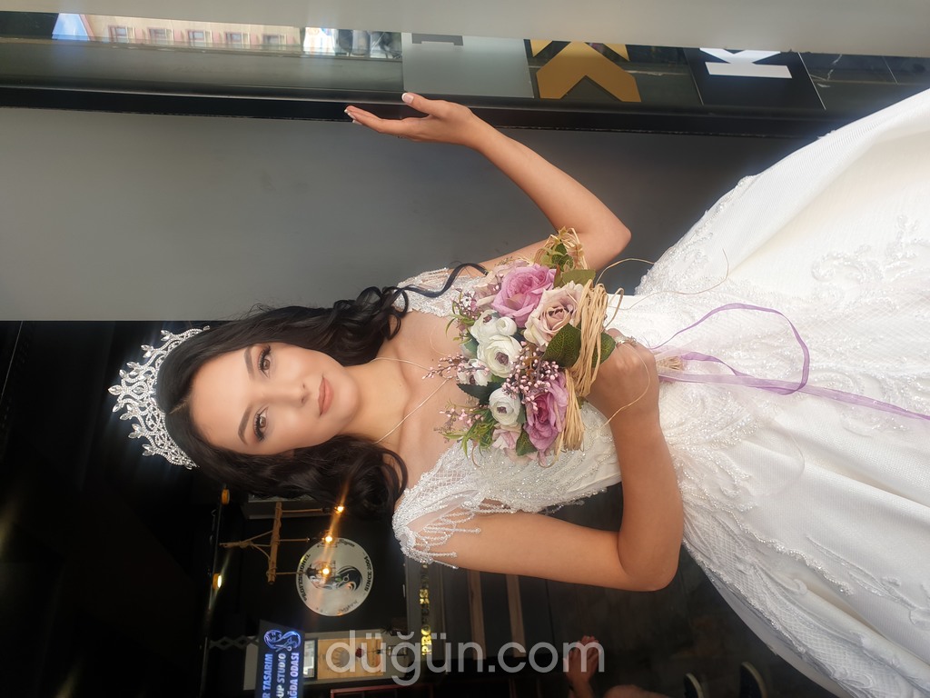 Sevim Gold Mirror Saç Türban Makyaj