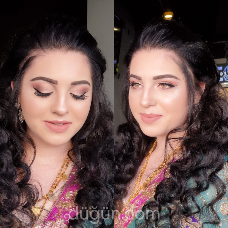 Sevim Gold Mirror Saç Türban Makyaj