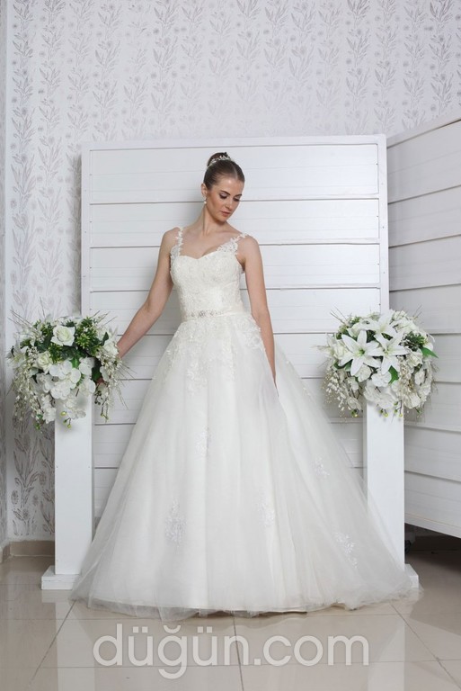 YS-221  Prenses kesim Straplez Romantik gelinlik - 2