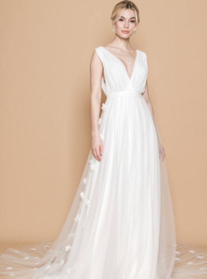 Dcey Bridal Çiçekli İpek Gelinlik