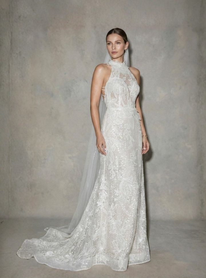Halter Yaka Dantelli Helen Gelinlik