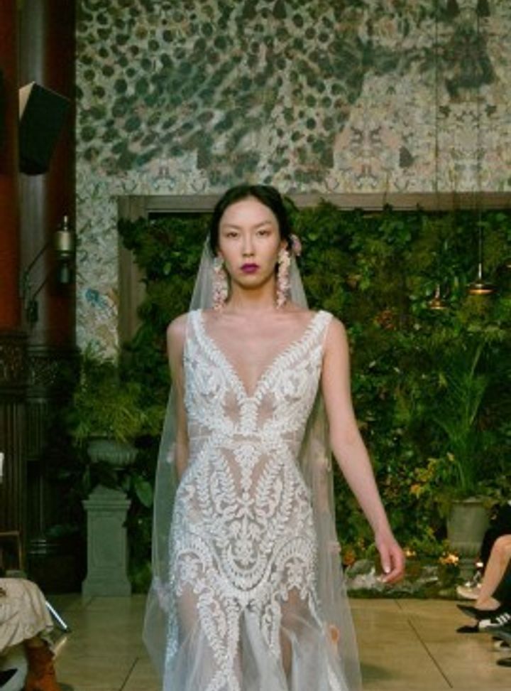 Dcey Tuvanam Bridal-Mermaid Gelinlik Bohem V Yaka Düz Kesim Gelinlik