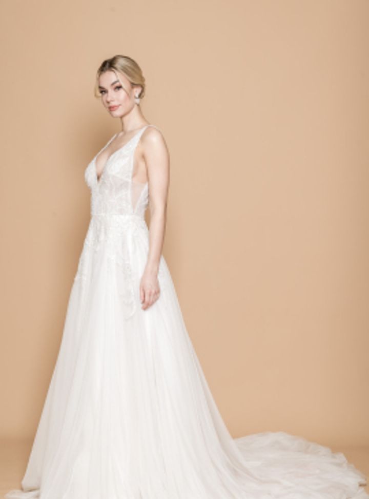 Dcey Gözde Karadana-Grales İşlemeli Tül Gelinlik