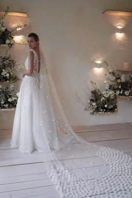 Dcey Bridal Toluca Gelinlik A kesim V yaka Romantik gelinlik - 2