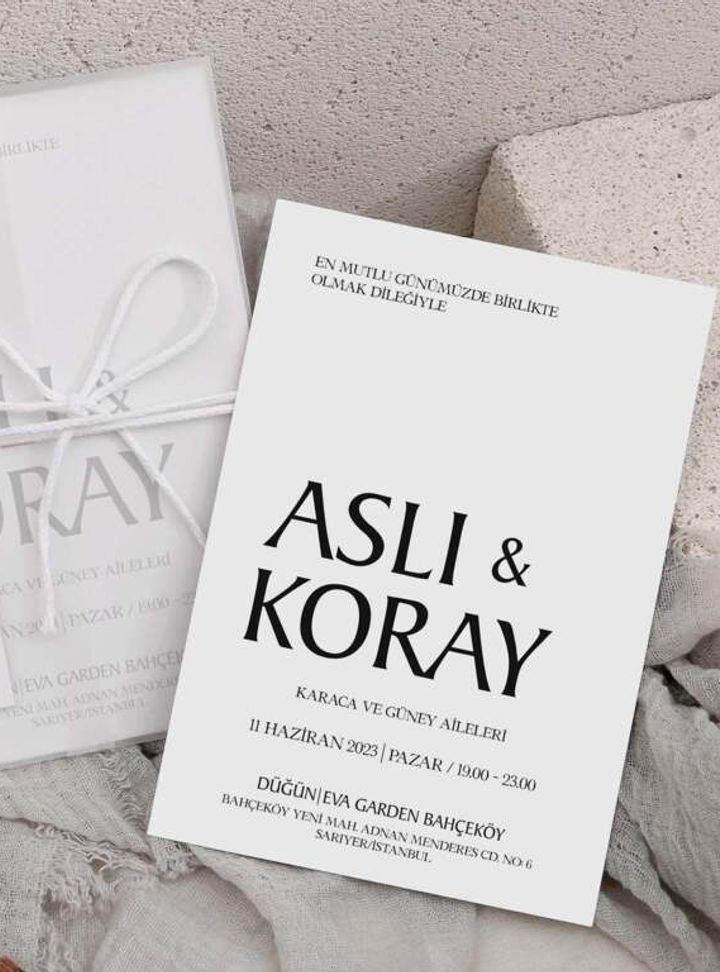 RYTA-62-25 Sade Şeffaf Düğün Davetiye