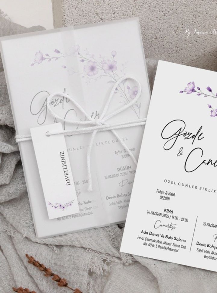 RYTA-156-25 Çiçekli Söz - Nişan Davetiye