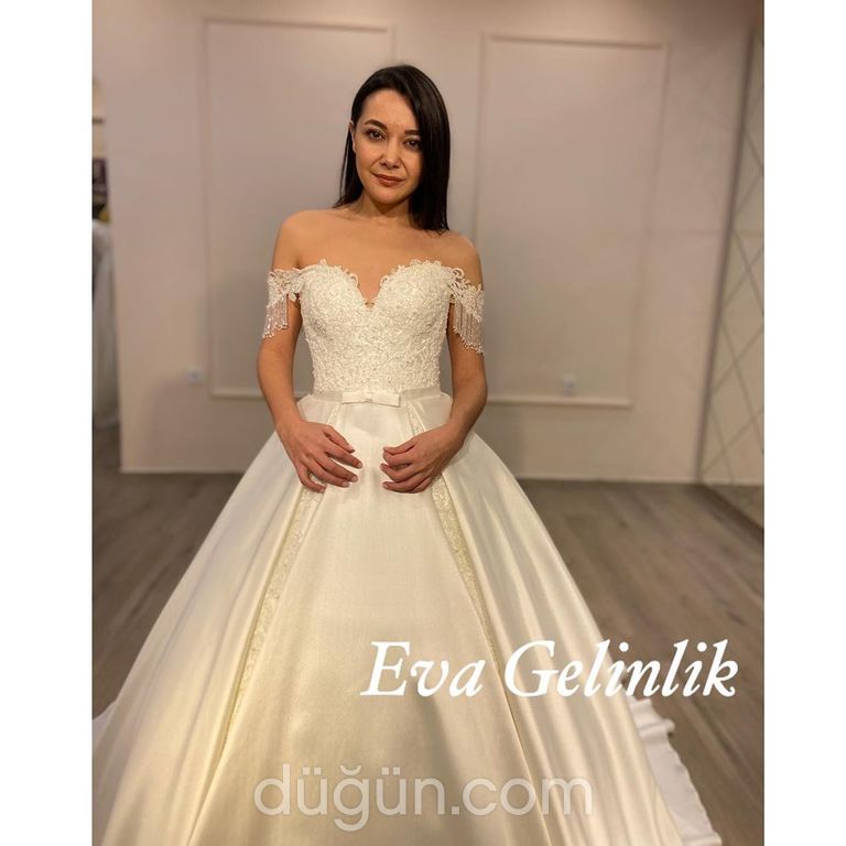 EVA 4 Prenses kesim Düşük omuz  Romantik gelinlik - 2