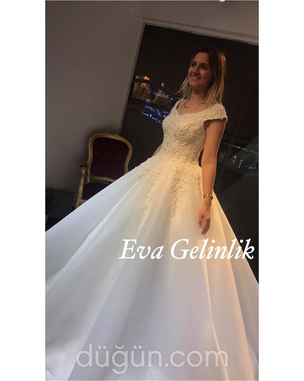 EVA 16 Prenses kesim Kayık yaka  Romantik gelinlik - 1