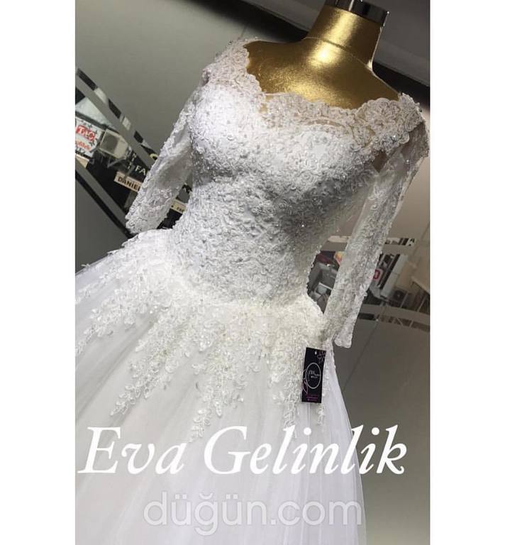 EVA 50 Prenses kesim Kayık yaka Romantik gelinlik