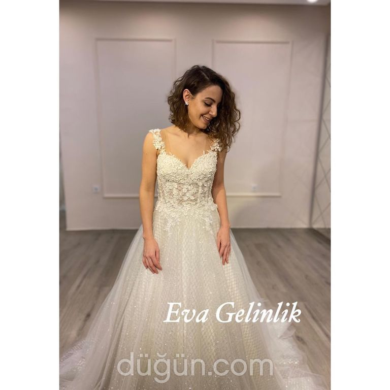 EVA 3 A kesim V yaka  Romantik gelinlik - 2