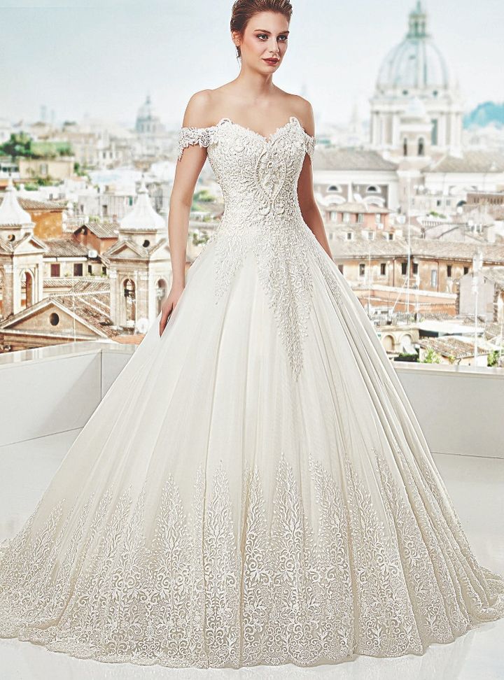 BAH 89 A Kesim Düşük Omuz Romantik Gelinlik