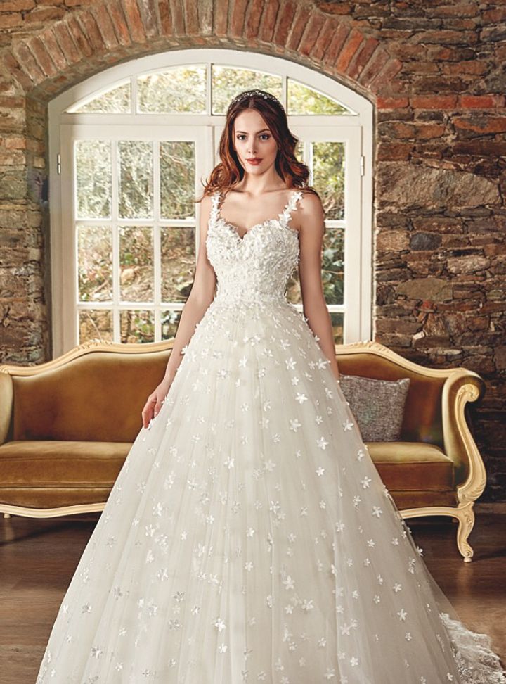 BAH 97 Prenses Kesim Straplez Romantik Gelinlik