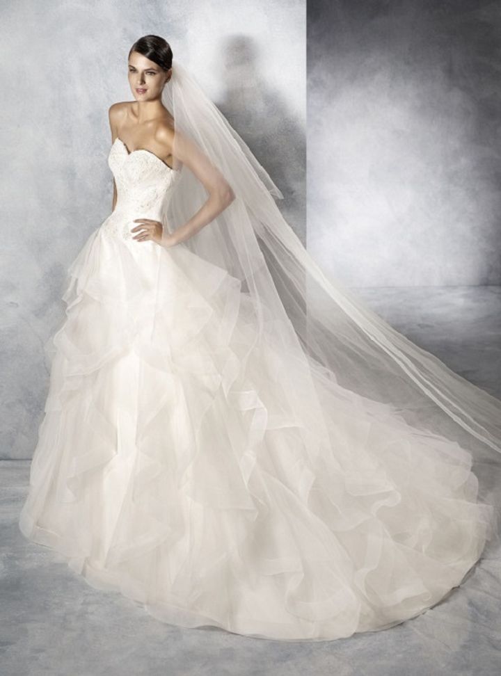 Dantelle- PR White One Jalaila Prenses Kesim Straplez Sırt Dekolteli Gelinlik