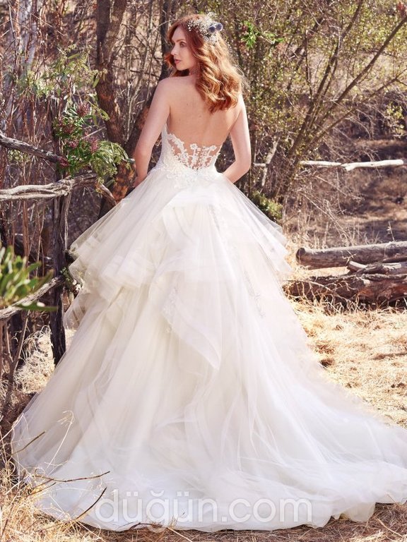 Dantelle - Maggie Sottero-Keisha A Kesim Straplez Sırt Dekolteli Gelinlik 3