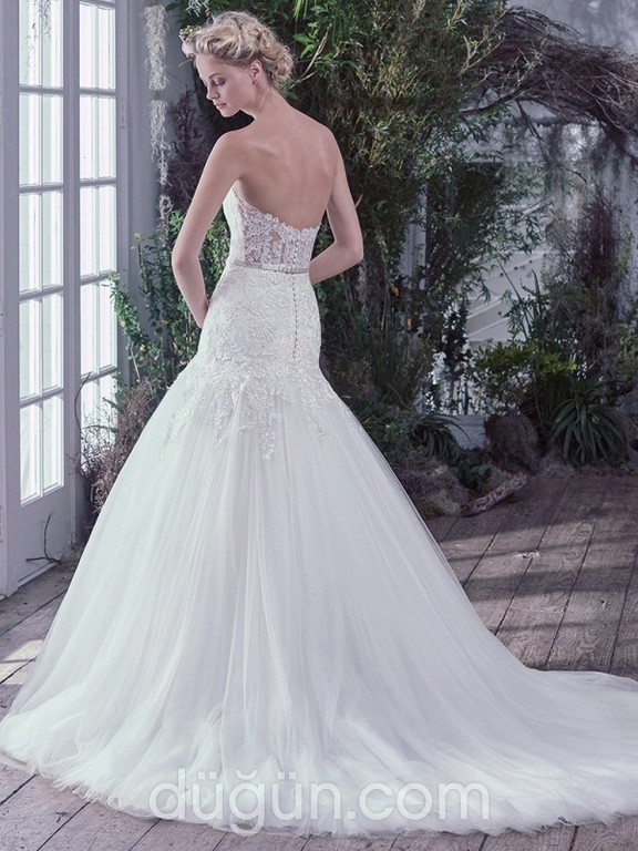 Dantelle - Maggie Sottero  - Oksana Balık Kesim Straplez Sırt Dekolteli Gelinlik 1