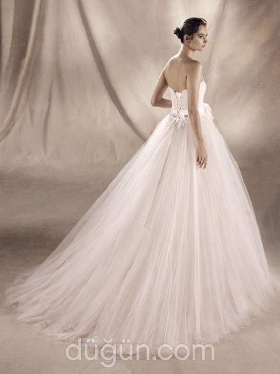 Dantelle - PR White One Ying Prenses Kesim Straplez Sırt Dekolteli Gelinlik 1