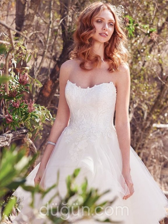 Dantelle - Maggie Sottero-Keisha A Kesim Straplez Sırt Dekolteli Gelinlik 2