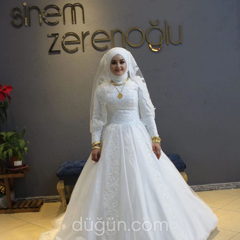 Sinem Zerenoğlu Moda Evi 18 Prenses kesim Hakim yaka Tesettür gelinlik