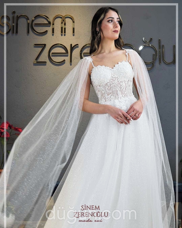 Sinem Zerenoğlu Moda Evi 11 Düz kesim Straplez Romantik gelinlik - 2