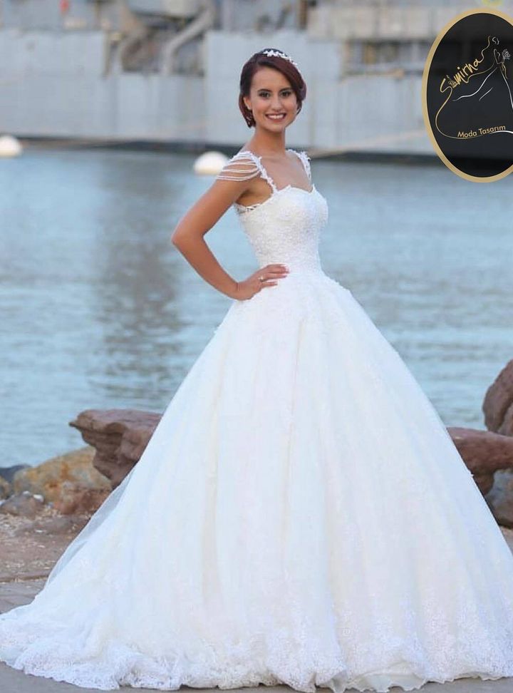 SMR 32 Prenses Kesim Straplez Göğüs Dekolteli Gelinlik