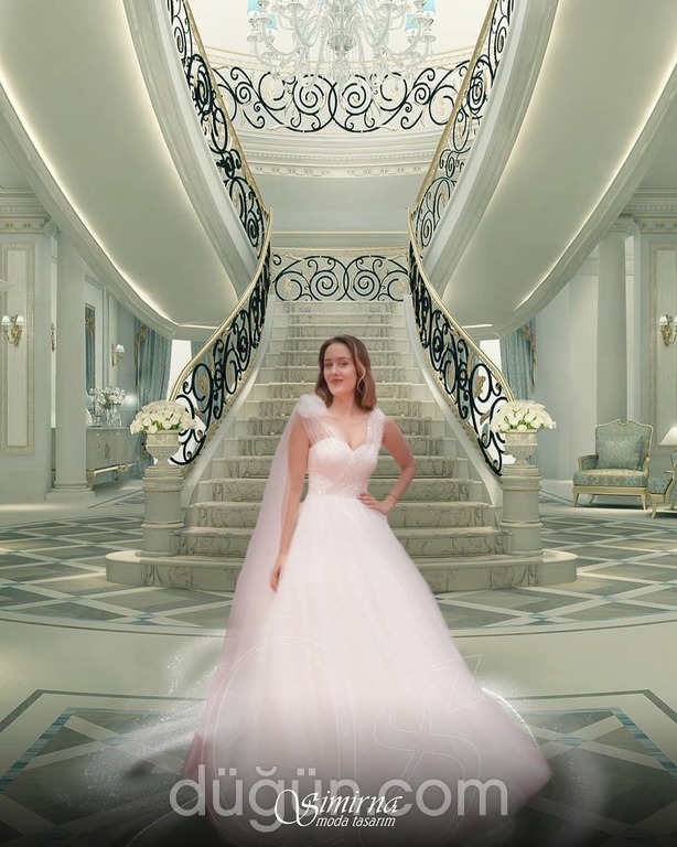 SMR 13 Prenses Kesim V Yaka Göğüs Dekolteli Gelinlik
