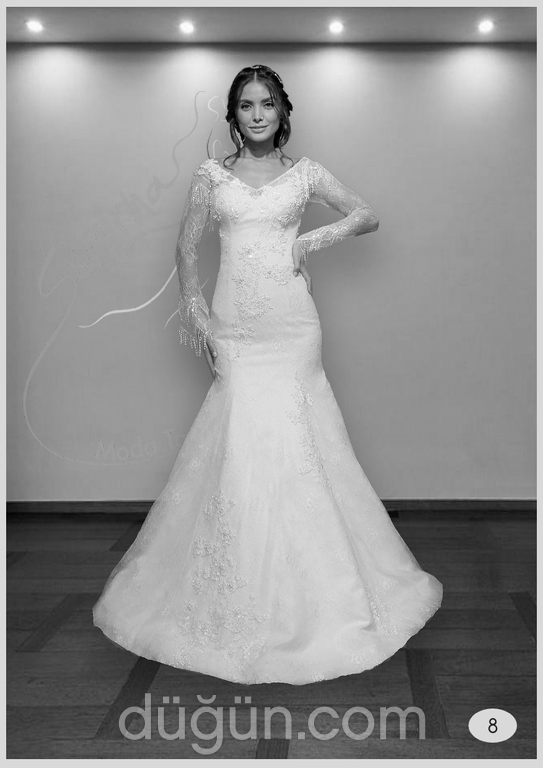 SMR 5 Balık Kesim Sırt Dekolteli V Yaka Gelinlik 2