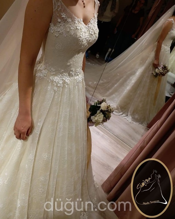 SMR 28 A Kesim V Yaka Modern Gelinlik 2