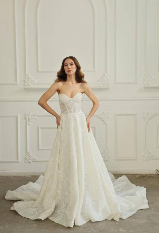 Straplez A Kesim Gelinlik