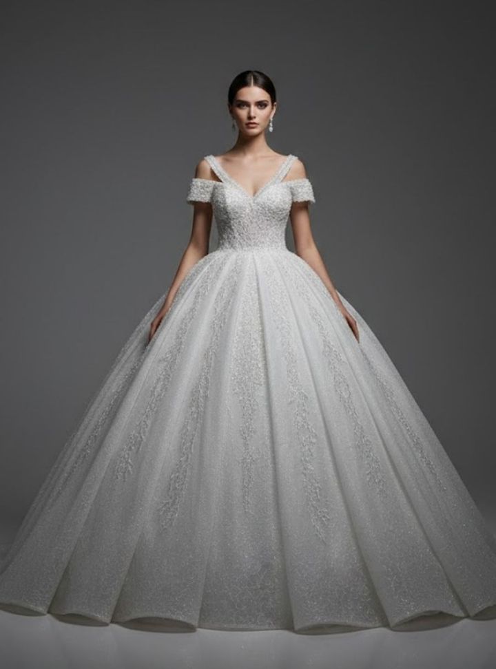 ZRG 19 Kaburga V Yaka Göğüs Dekolteli Gelinlik