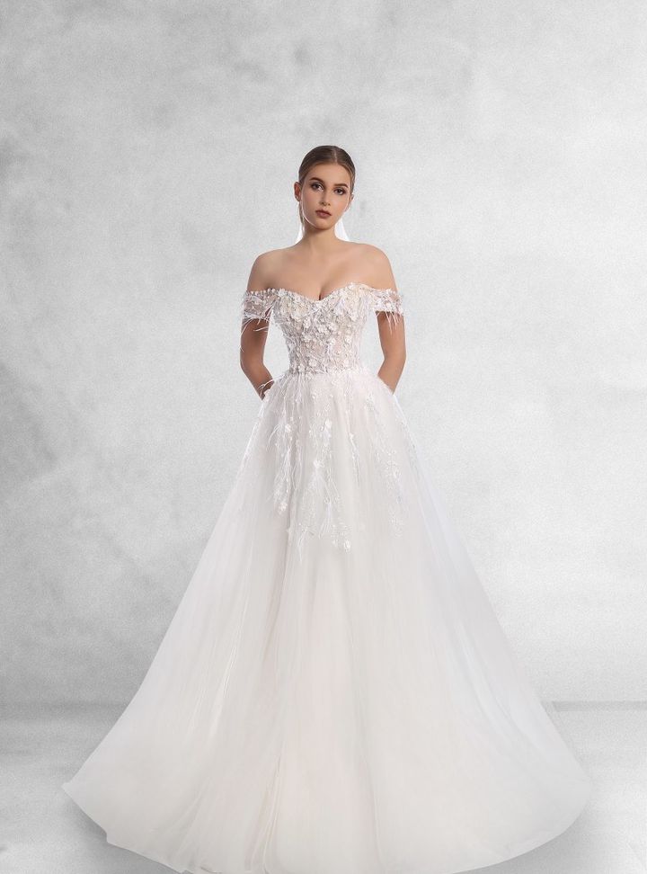 Olivia  A Kesim Straplez Romantik Gelinlik