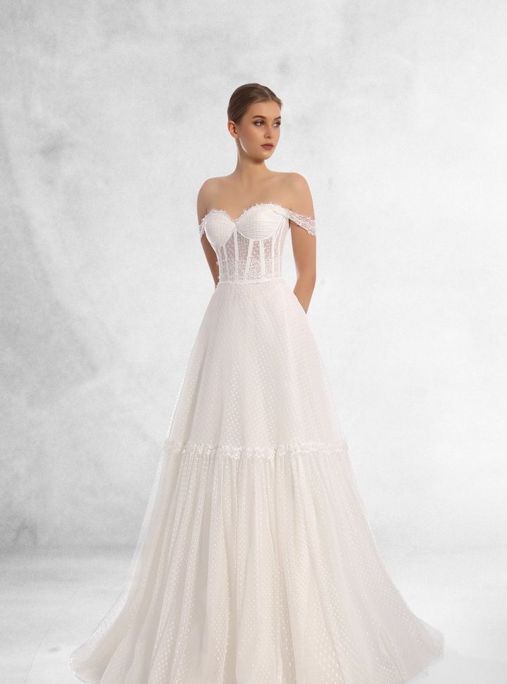 Selena  A Kesim Straplez Romantik Gelinlik