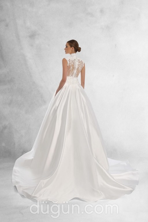 Veronica  Prenses Kesim V Yaka Romantik Gelinlik 1