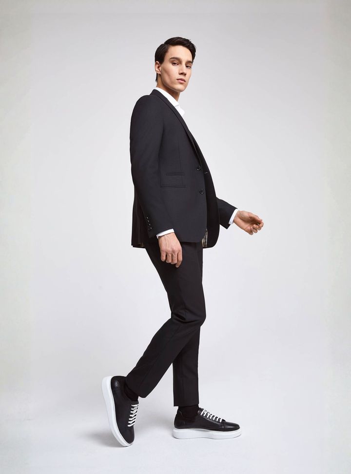 Twn Slim Fit Siyah Düz Yelekli Takım Elbise