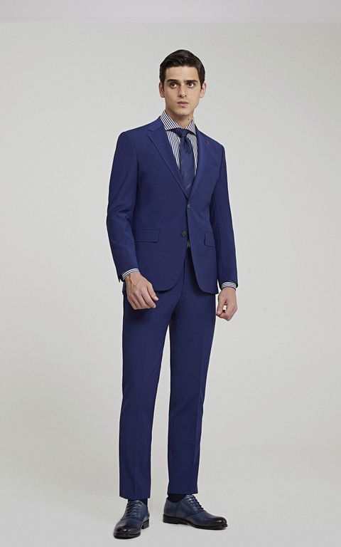 Ds Damat Slim Fit Saks Mavi Düz Travel Takım Elbise Slim Fit Saks Mavi Model 2