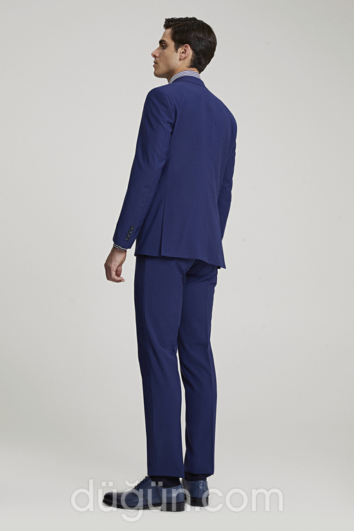 Ds Damat Slim Fit Saks Mavi Düz Travel Takım Elbise Slim Fit Saks Mavi Model 3
