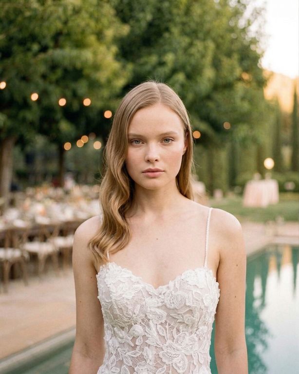 MA-3-25 Balık Kesim Sırt Dekolteli V Yaka Gelinlik 3