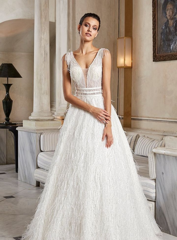 DB-108 A Kesim Bohem Sırt Dekolteli Gelinlik