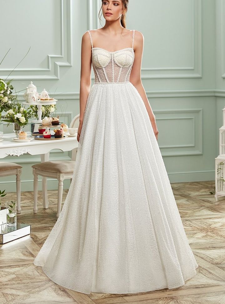 DB-120 A Kesim Helen Straplez Gelinlik