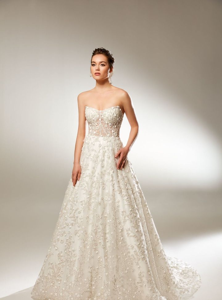 DB-61 A Kesim Helen Straplez Gelinlik