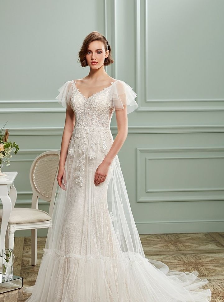 DB-117 A Kesim Helen Sırt Dekolteli Gelinlik