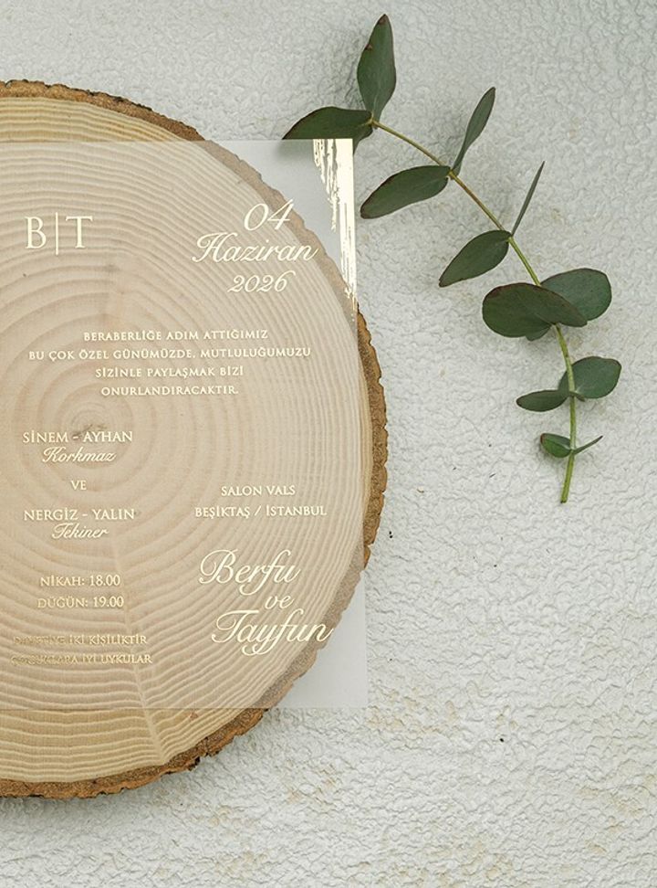 Altın Varaklı Mühürlü Davetiye