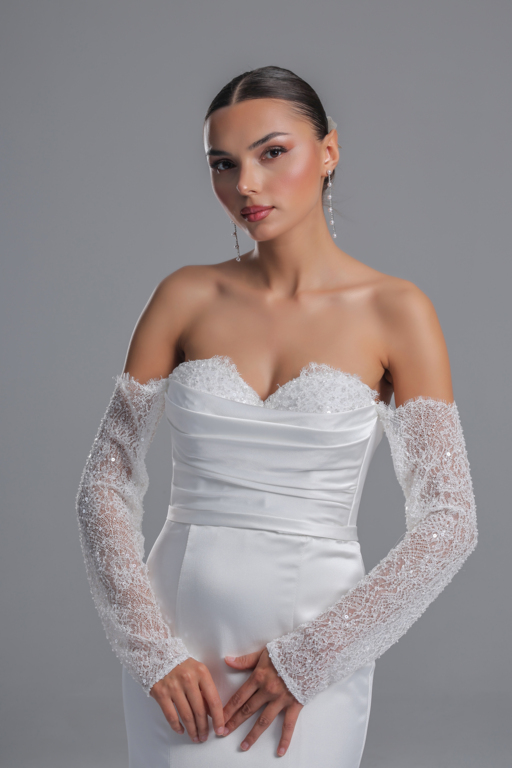 Romanza Balık Kesim Bohem Straplez Gelinlik 6