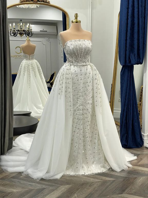 MCHC-122-25 Prenses Kesim Straplez Görkemli Gelinlik 4