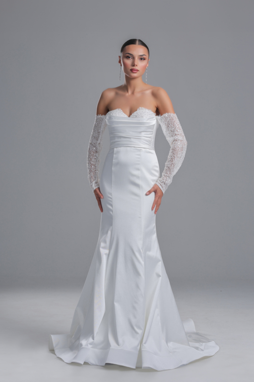 Romanza Balık Kesim Bohem Straplez Gelinlik 4