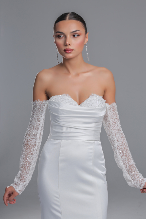 Romanza Balık Kesim Bohem Straplez Gelinlik 5