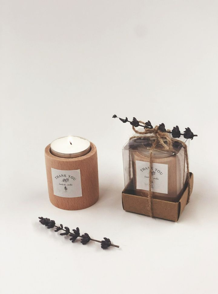 Kraft Kutulu Ahşap Mum