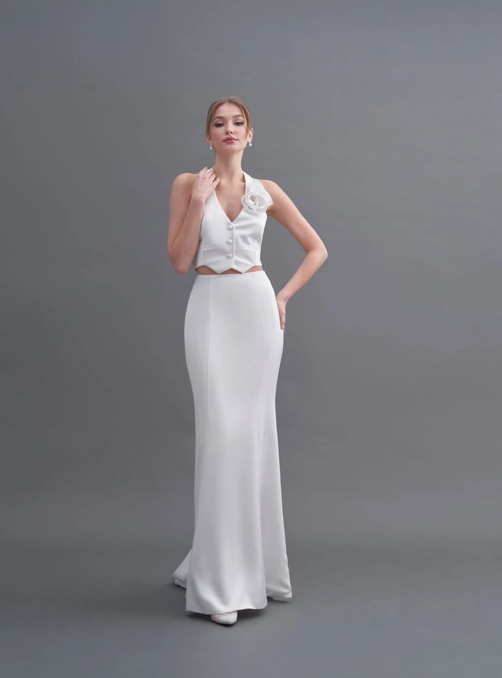 İki Parçalı Nikah Elbisesi