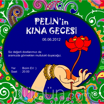 Renkli Kına Gecesi Davetiyesi